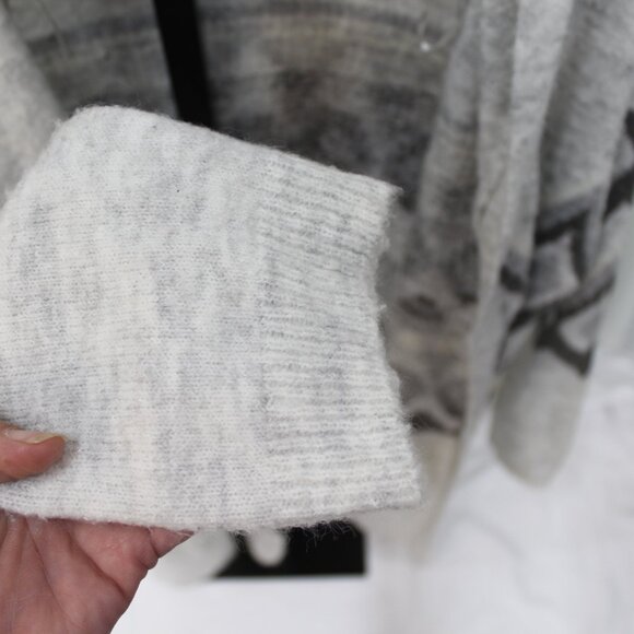 Verve Ami Ivory and Charcoal Diamond Pattern Cardigan - Picture 7 of 12